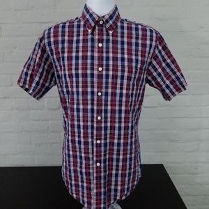 BROOKS BROTHERS Short Sleeve Button Front Plaid